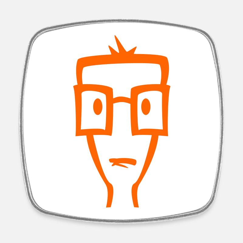 Boy with glasses - Square fridge magnet - white