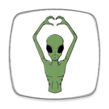 Posture du Cœur d’Extraterrestre - Magnet carré - blanc - Devant