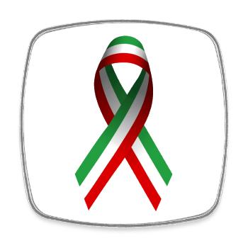 Peace for Iran - Ribbon - Square fridge magnet - white - Front