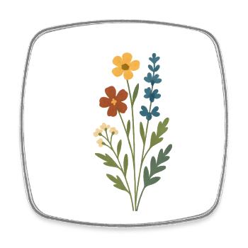 Watercolor Bouquet - Square fridge magnet - white - Front