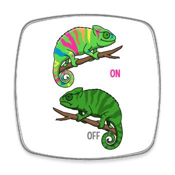 Caméléon sur Caméléon Off Drôle de Reptile Design - Magnet carré - blanc - Devant