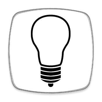Light bulb - Square fridge magnet - white - Front