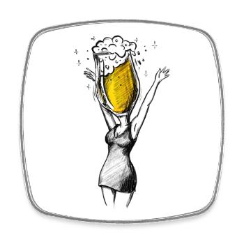 Bachelor Party Bachelor Party Beer - Illustration - Square fridge magnet - white - Front