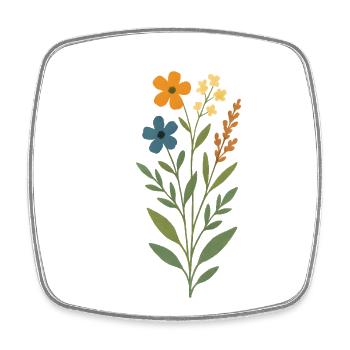 Watercolor Bouquet - Square fridge magnet - white - Front