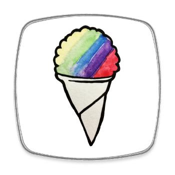 Regenbogen-Aquarell-Cremekegel - Viereckiger Kühlschrankmagnet - Weiß - Vorne