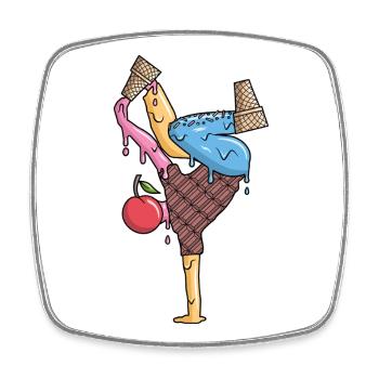 Breakdance Eiscreme Tanz Breakdancer Breakdancing - Square fridge magnet - white - Front