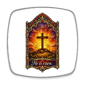 Auferstehung He is Risen Ostern Jesus - Viereckiger Kühlschrankmagnet - Weiß - Vorne