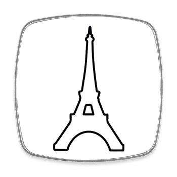 Eiffel Tower Paris minimalist landmark - Square fridge magnet - white - Front