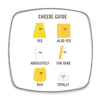 Guide du fromage mignon pour les passionnés de fromages Chef - Magnet carré - blanc - Devant