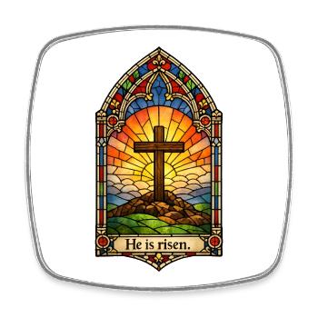 Auferstehung He is Risen Ostern Jesus - Viereckiger Kühlschrankmagnet - Weiß - Vorne