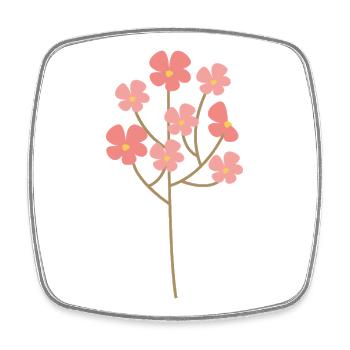 Blume - Viereckiger Kühlschrankmagnet - Weiß - Vorne