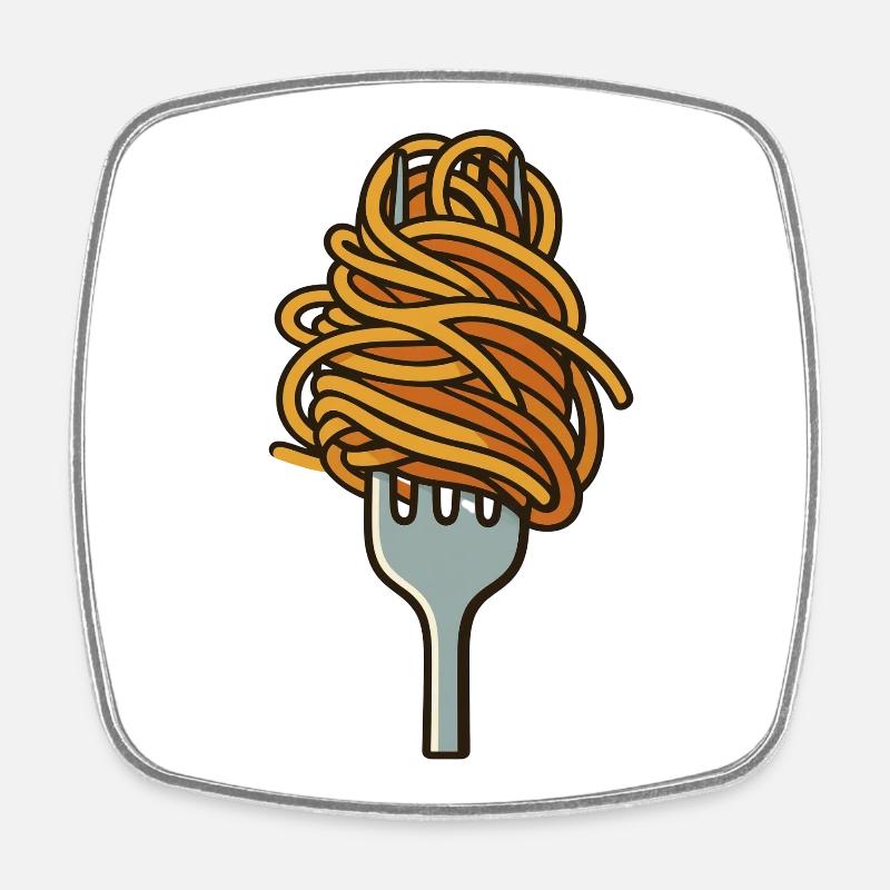spaghetti - Square fridge magnet - white