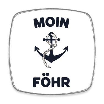 Moin Föhr – Maritimes Anker-Design - Viereckiger Kühlschrankmagnet - Weiß - Vorne