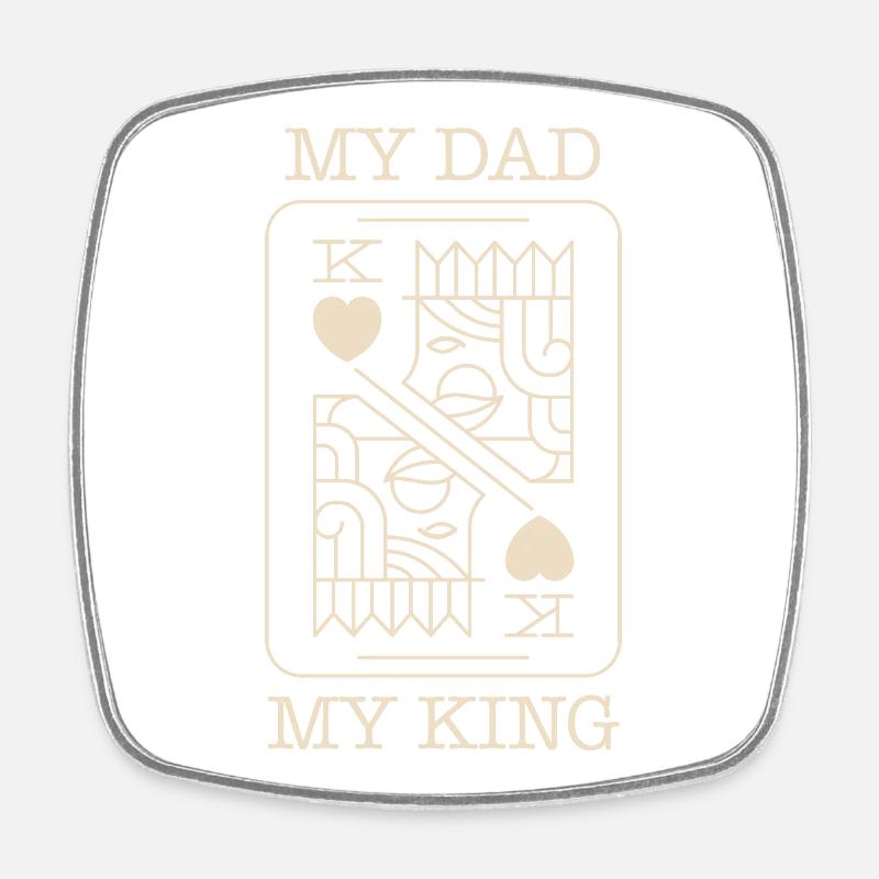 Dad, King, Poker Card - Square fridge magnet - white