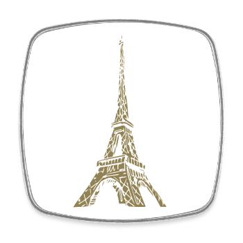 Eiffel Tower Paris minimalist landmark - Square fridge magnet - white - Front