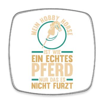 Steckenpferd Hobbyhorse Hobby Horsing - Viereckiger Kühlschrankmagnet - Weiß - Vorne