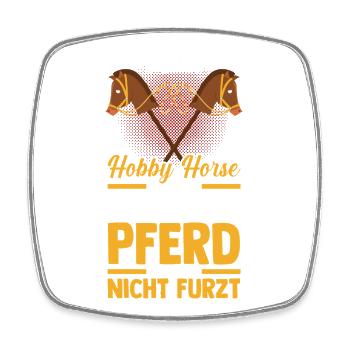 Steckenpferd Hobbyhorse Hobby Horsing - Viereckiger Kühlschrankmagnet - Weiß - Vorne