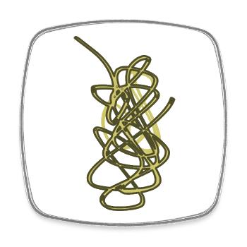 Goldene Wirbelkunst - Viereckiger Kühlschrankmagnet - Weiß - Vorne