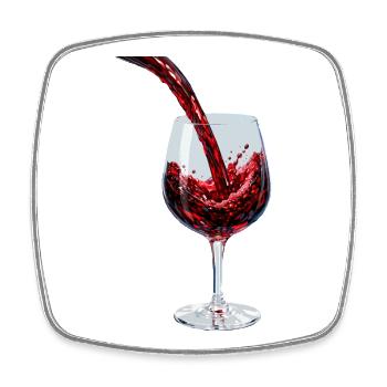Red Wine Stream in Glass - Square fridge magnet - white - Front