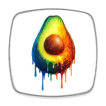 Avocado mit buntem Farbverlauf - Viereckiger Kühlschrankmagnet - Weiß - Vorne