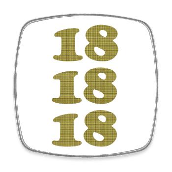 18 Years of Plaid Anniversary Design - Square fridge magnet - white - Front