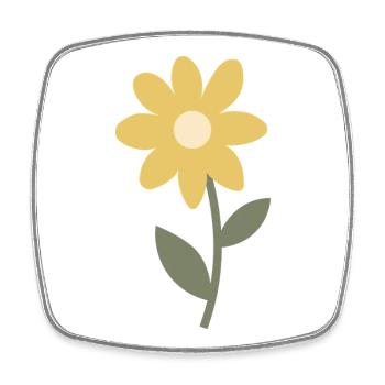 Minimal Flower Bloomdesign - Square fridge magnet - white - Front