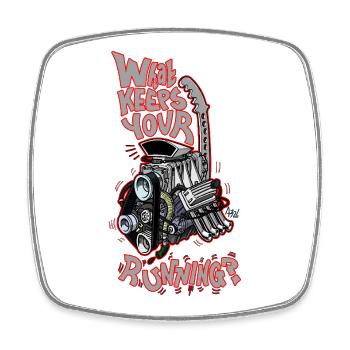 1482_WhatKeepsYourMotorRunning-COLOR - Magnet carré - blanc - Devant