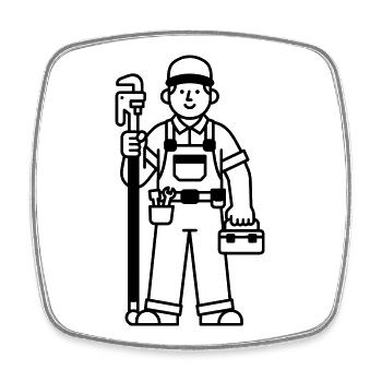 Plumber - Square fridge magnet - white - Front