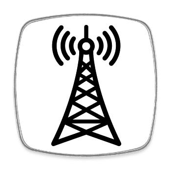 Radioturm - Viereckiger Kühlschrankmagnet - Weiß - Vorne
