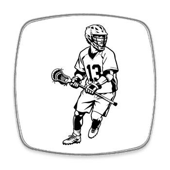 Lacrosse - Square fridge magnet - white - Front