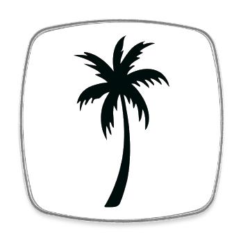 Tropical Palm Tree Silhouette Gift Summer - Square fridge magnet - white - Front