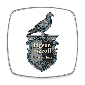 Pigeon Pigeoff Expert en Fuite - Viereckiger Kühlschrankmagnet - Weiß - Vorne