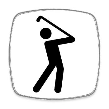 Golf - Viereckiger Kühlschrankmagnet - Weiß - Vorne
