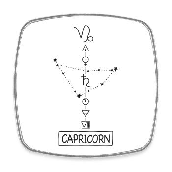 Capricorn - Capricorn Zodiac - Black - Square fridge magnet - white - Front
