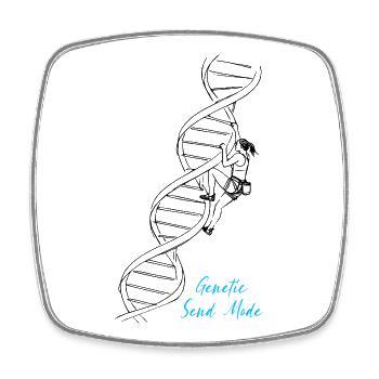 Climbing in DNA Genetics Biology Studies - Square fridge magnet - white - Front