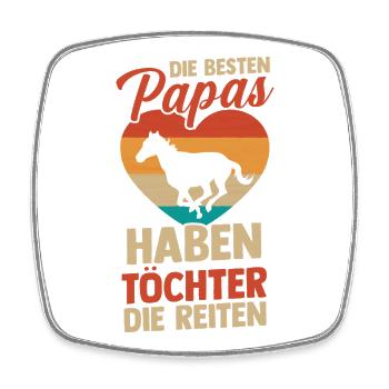 Reiten Papa Vater Pferdeliebhaber Reiterhof Pferde - Viereckiger Kühlschrankmagnet - Weiß - Vorne