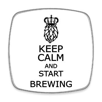Keep calm and start brewing  - Square fridge magnet - white - Front
