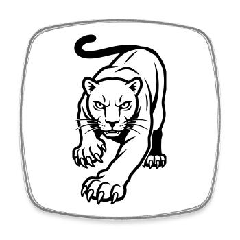 Panther - Viereckiger Kühlschrankmagnet - Weiß - Vorne