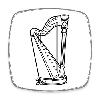 harp - Square fridge magnet - white - Front