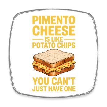 Cadeaux de sandwiches au fromage piment - Magnet carré - blanc - Devant