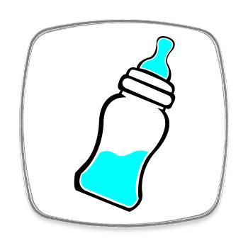 Baby bottle - Square fridge magnet - white - Front