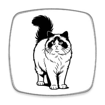 ragdoll cat - Square fridge magnet - white - Front