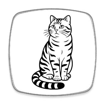 Bengal cat - Square fridge magnet - white - Front