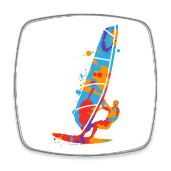 Windsurfen bunt Windsurfer Kinder Jungen Windsurf - Viereckiger Kühlschrankmagnet - Weiß - Vorne