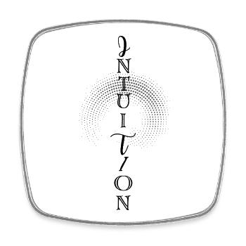 INTUITION – Votre boussole intérieure - Magnet carré - blanc - Devant