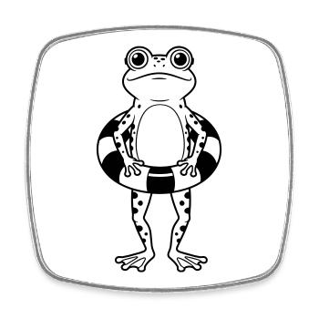 Cours de natation - Magnet carré - blanc - Devant