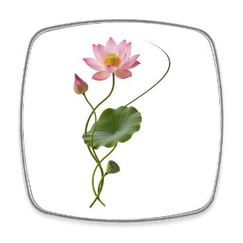 Lotus courbé dans le style zen - Magnet carré - blanc - Devant