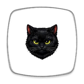 Chat noir Je suis noir et alors - Magnet carré - blanc - Devant