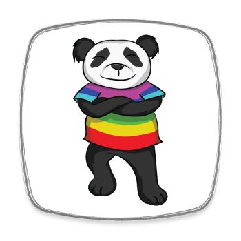 Panda Rainbow Pride  with Attitude - Viereckiger Kühlschrankmagnet - Weiß - Vorne