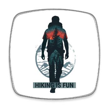 Hiking wandern Is Fun Retro Outdoor Adventure - Viereckiger Kühlschrankmagnet - Weiß - Vorne
